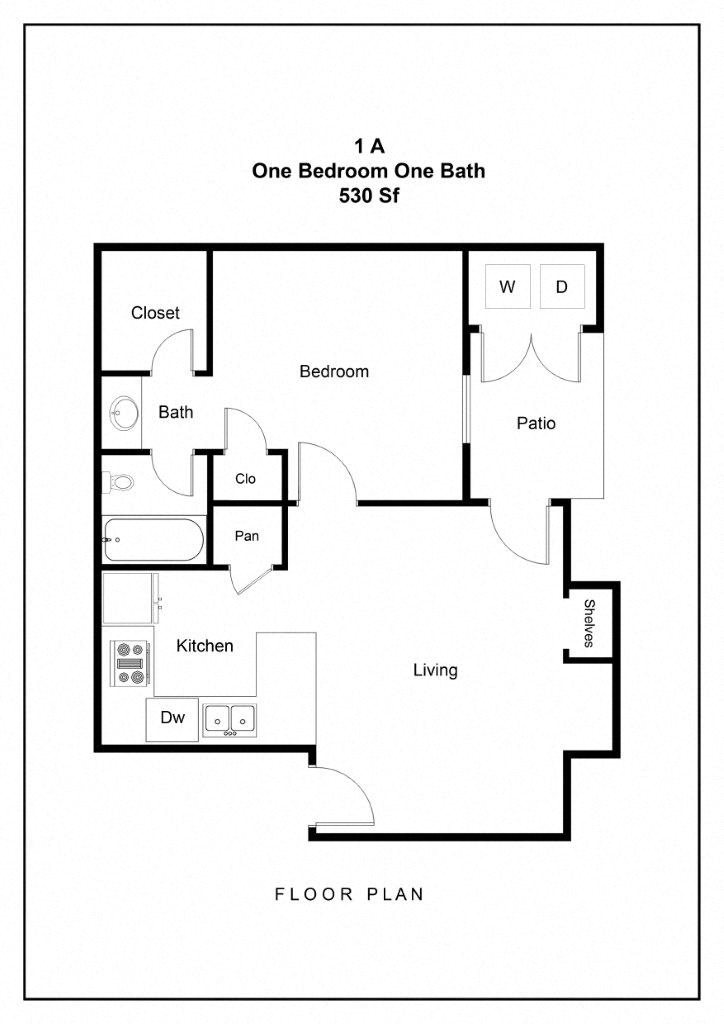 River Park Apartments 1A Floor Plan River Park Apartments 1A Floor Plan